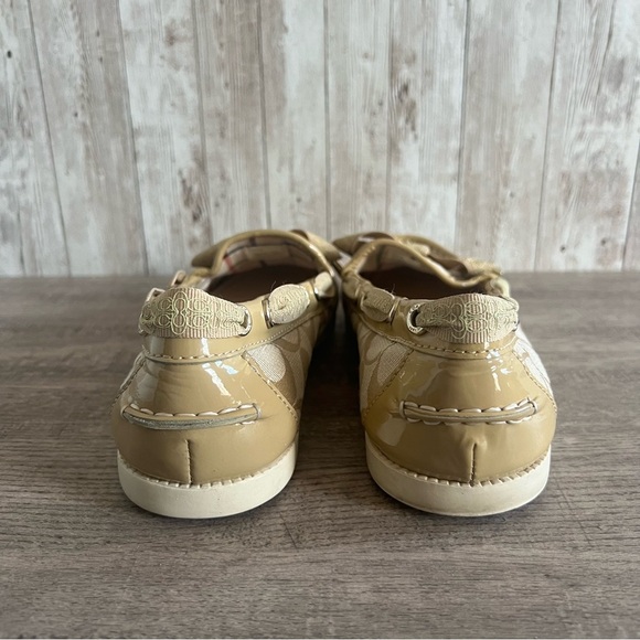 Coach Women's Monogram Beige Loafers - Picture 4 of 8